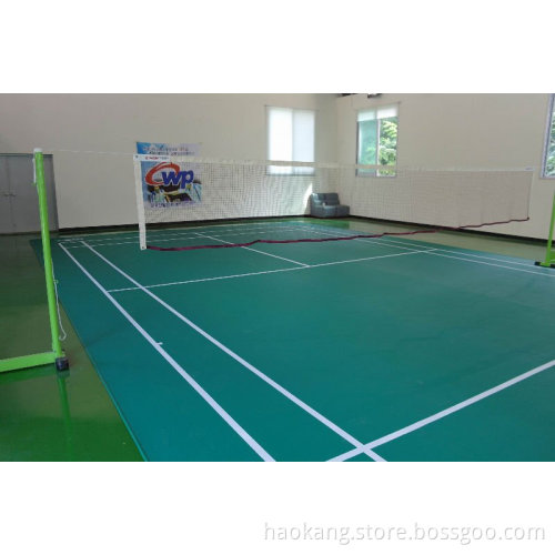 BWF 5mm Dene pattern Badminton court floor with court line and logo